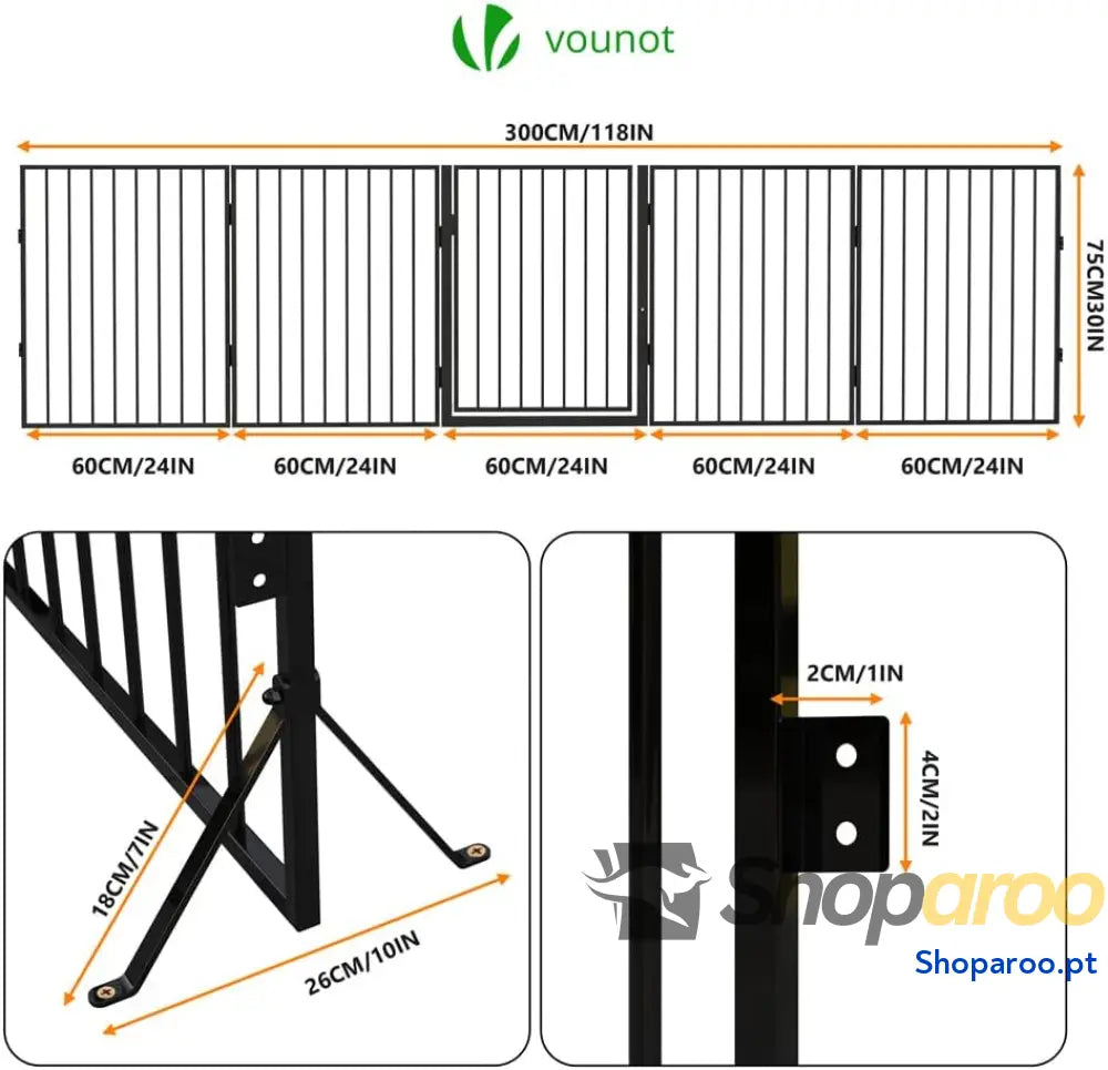 Barreira de segurança para cães cerca 5 painéis grade proteção lareira montagem flexível 300 x 75 cm preto