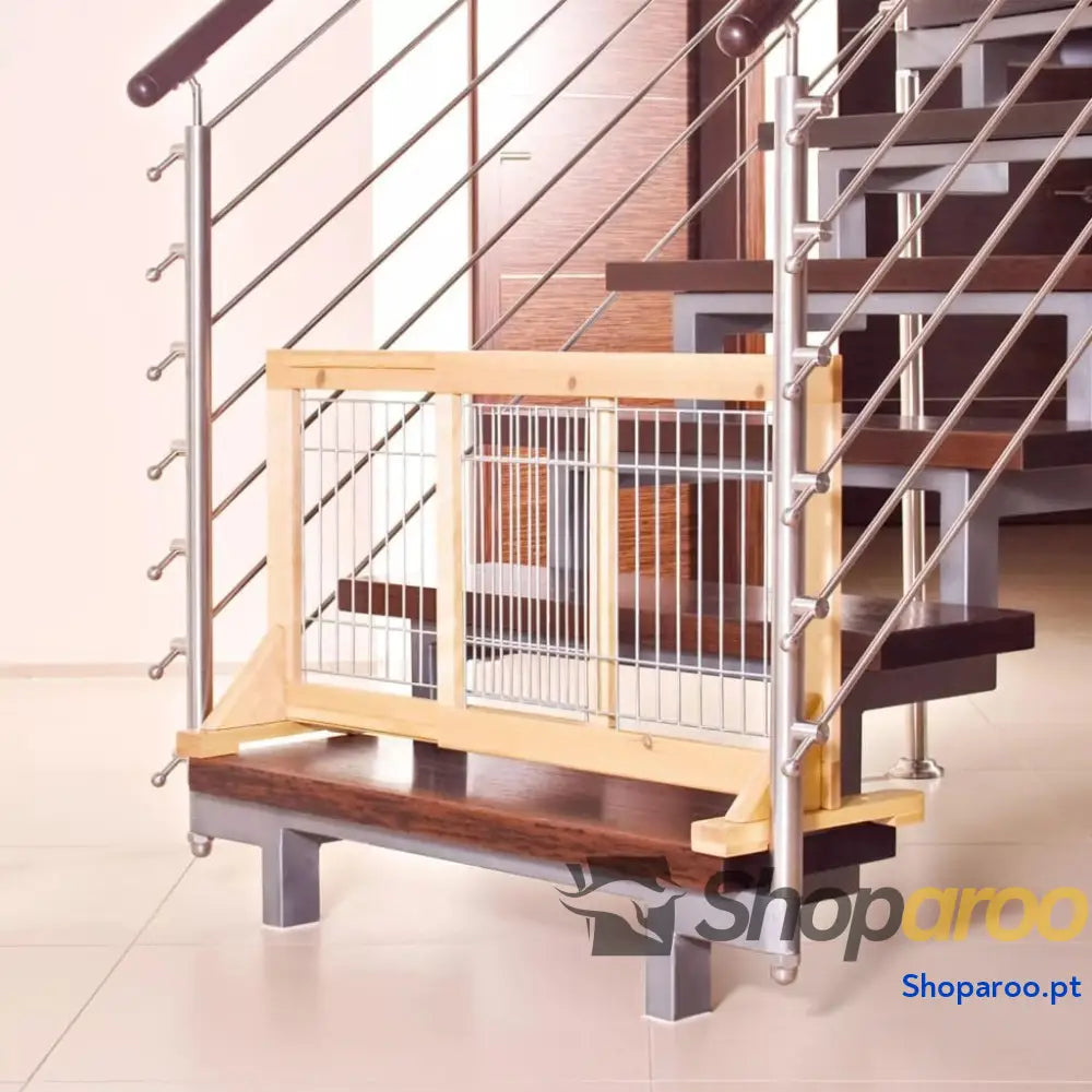 Barreira extensível para cães 60 108x50x31 cm faia