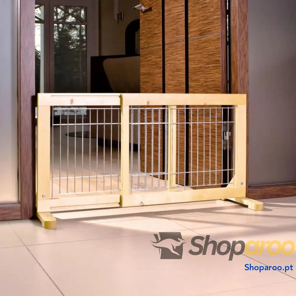 Barreira extensível para cães 60 108x50x31 cm faia