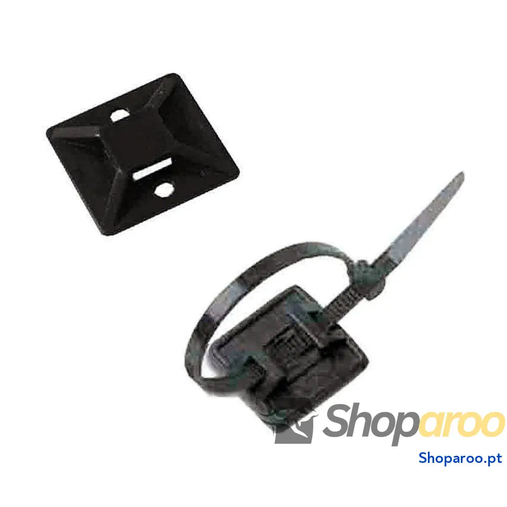 Base Autocolante para Abraçadeiras Lapafil Preto (100 Unidades)