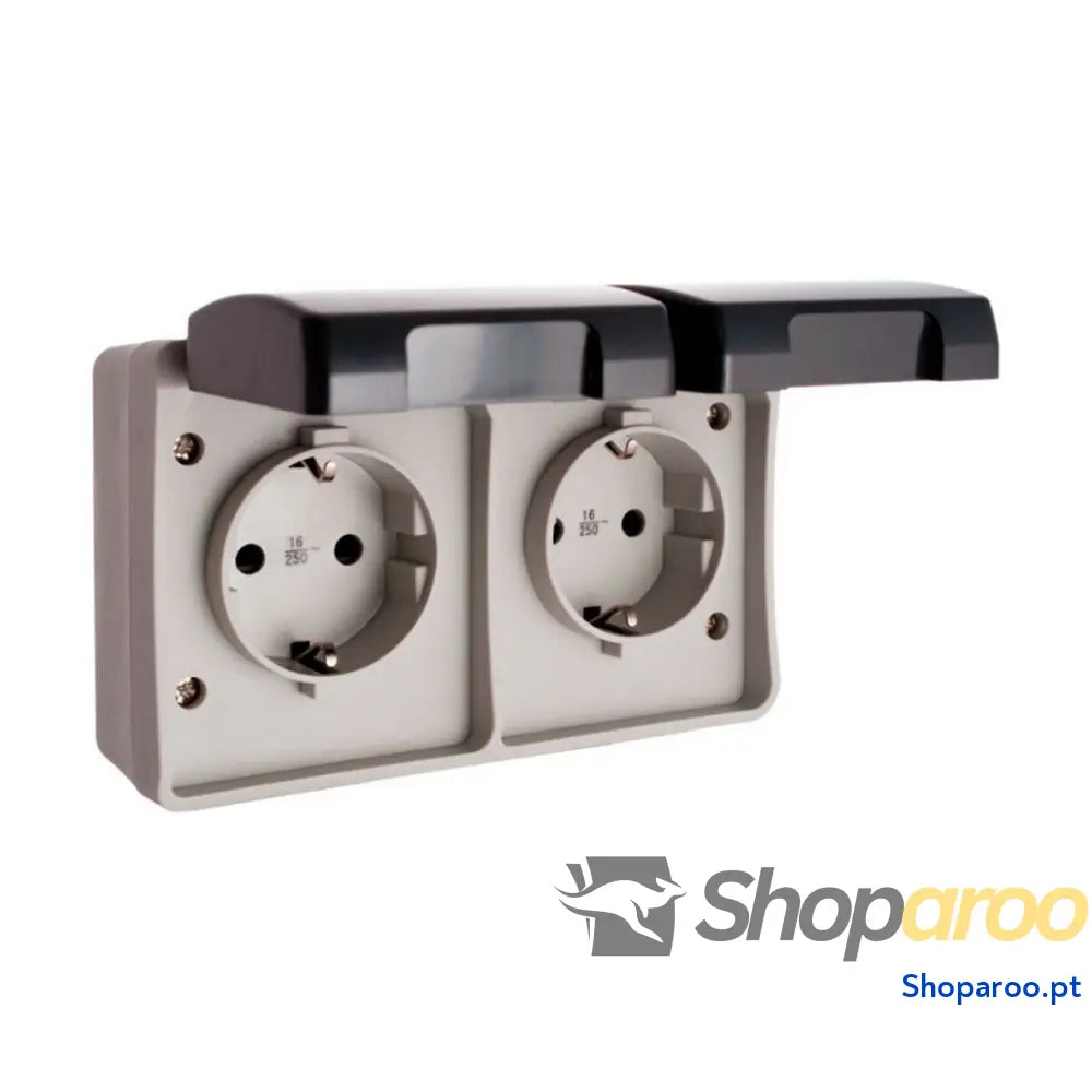 Base de ficha Solera Com tampa Duplo Cinzento 16 A Superfície