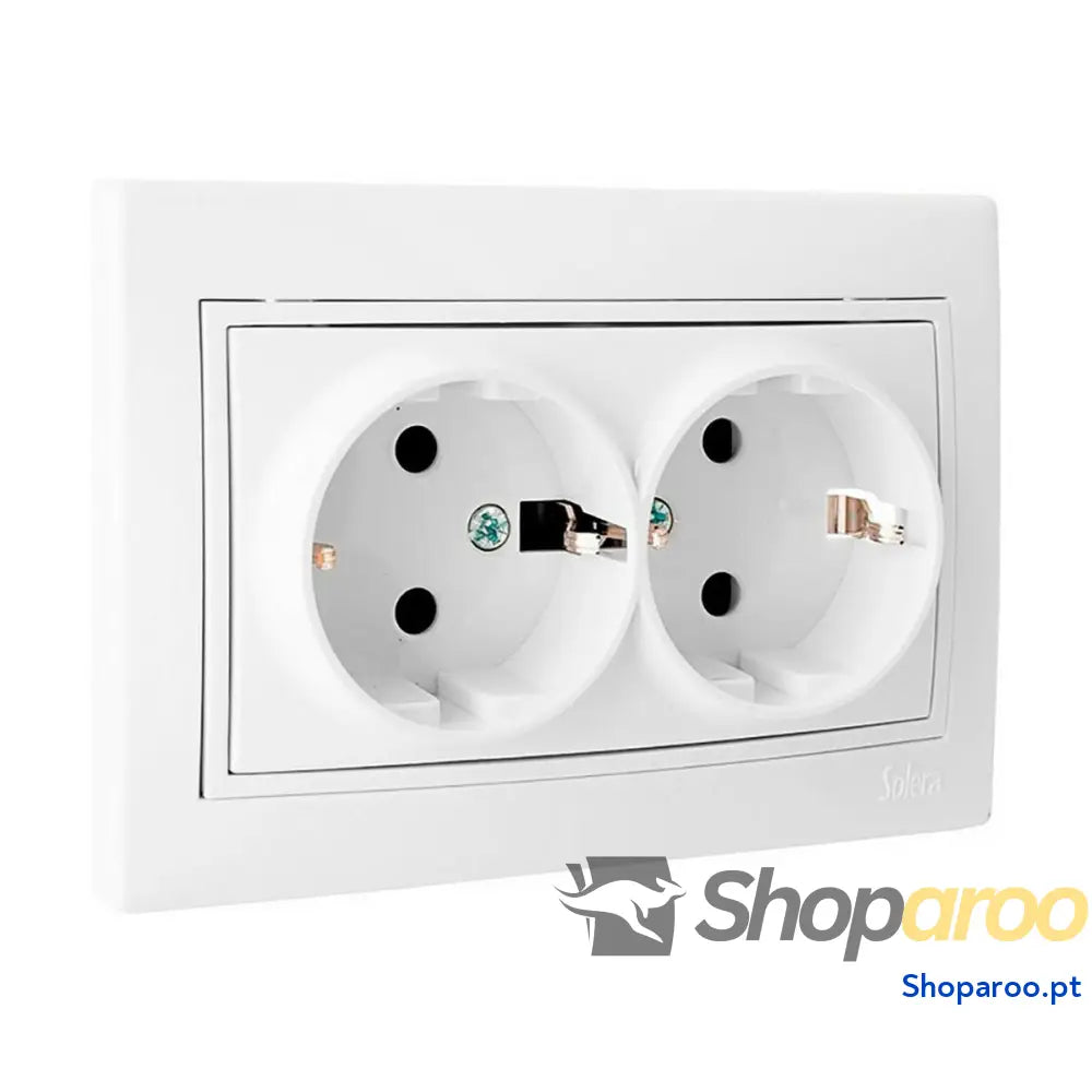 Base de ficha Solera Europa erp60/2u Duplo Obturador Branco Engastado 250 V 16