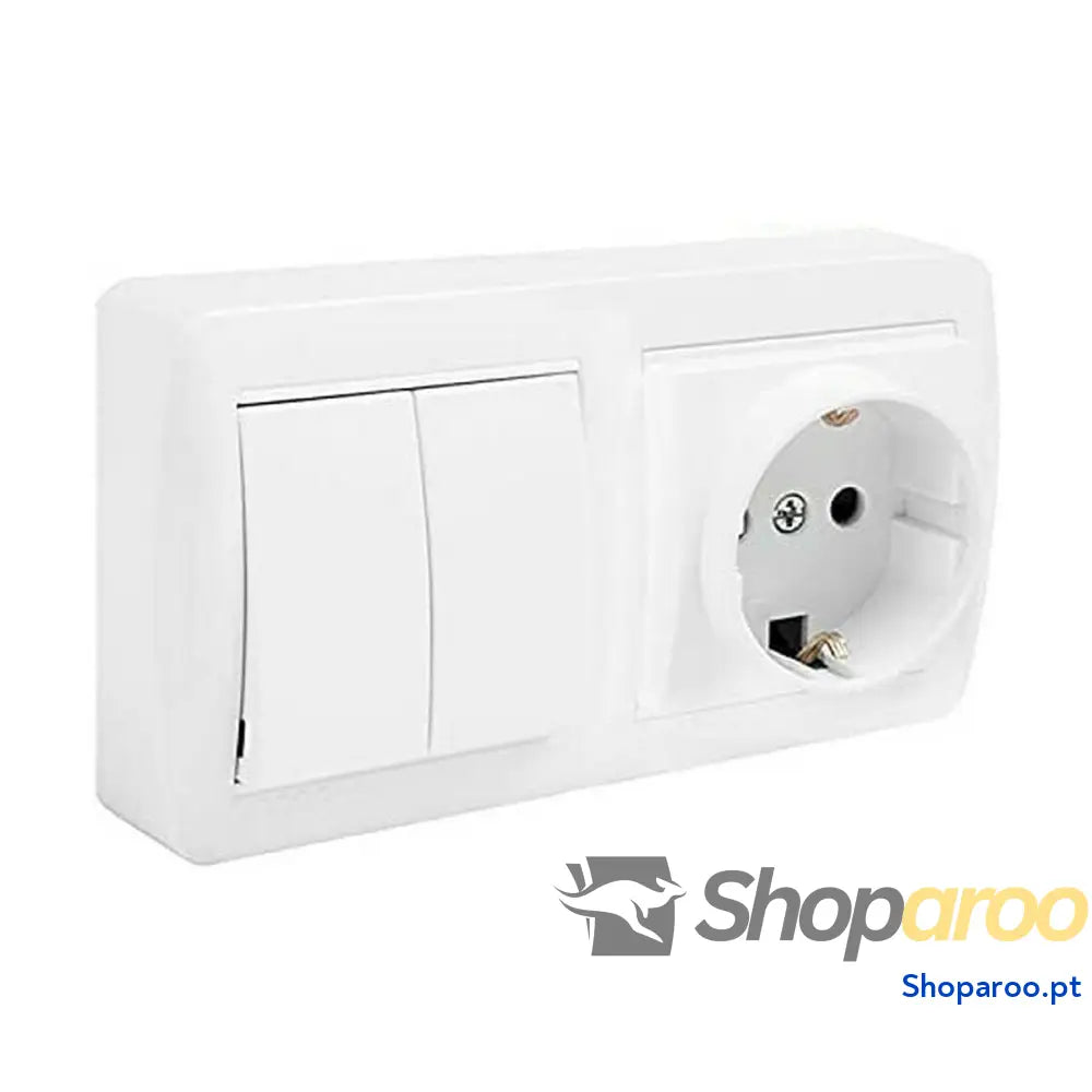 Base de ficha Solera mur36u Schuko Bipolar Duplo Interruptor/Comutador Obturador Branco Superfície 16