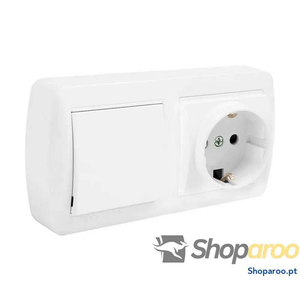 Base de ficha Solera mur63u Schuko Bipolar Duplo Interruptor/Comutador Branco Superfície 16