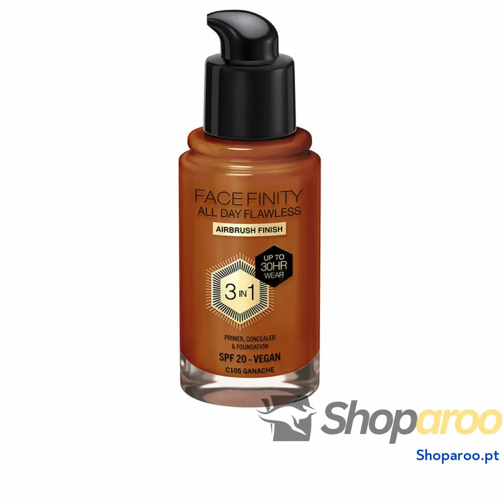 Base de Maquilhagem Cremosa Max Factor Face Finity All Day Flawless 3 em 1 Spf 20 Nº C105 Ganache 30 ml