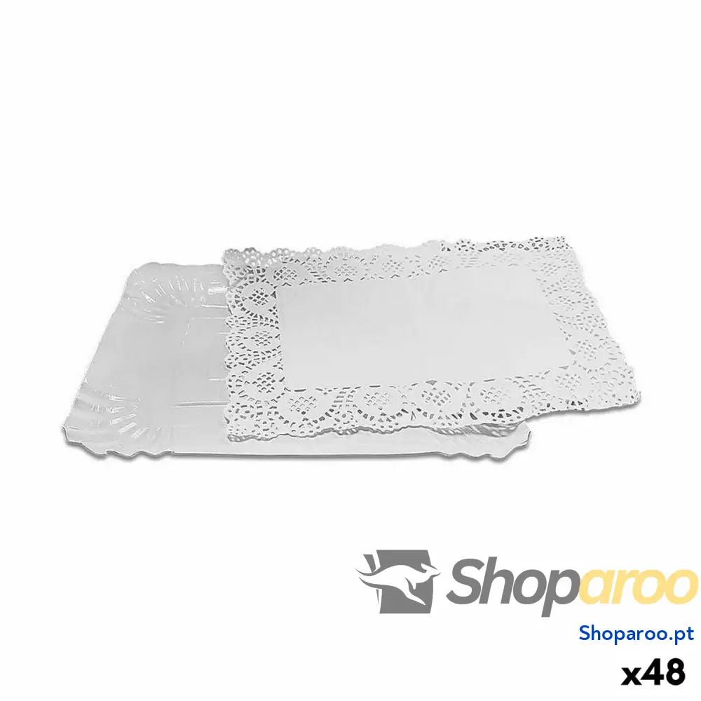 Base para bolo Algon Branco 15 x 22 1 cm (4 Peças) (48 Unidades)