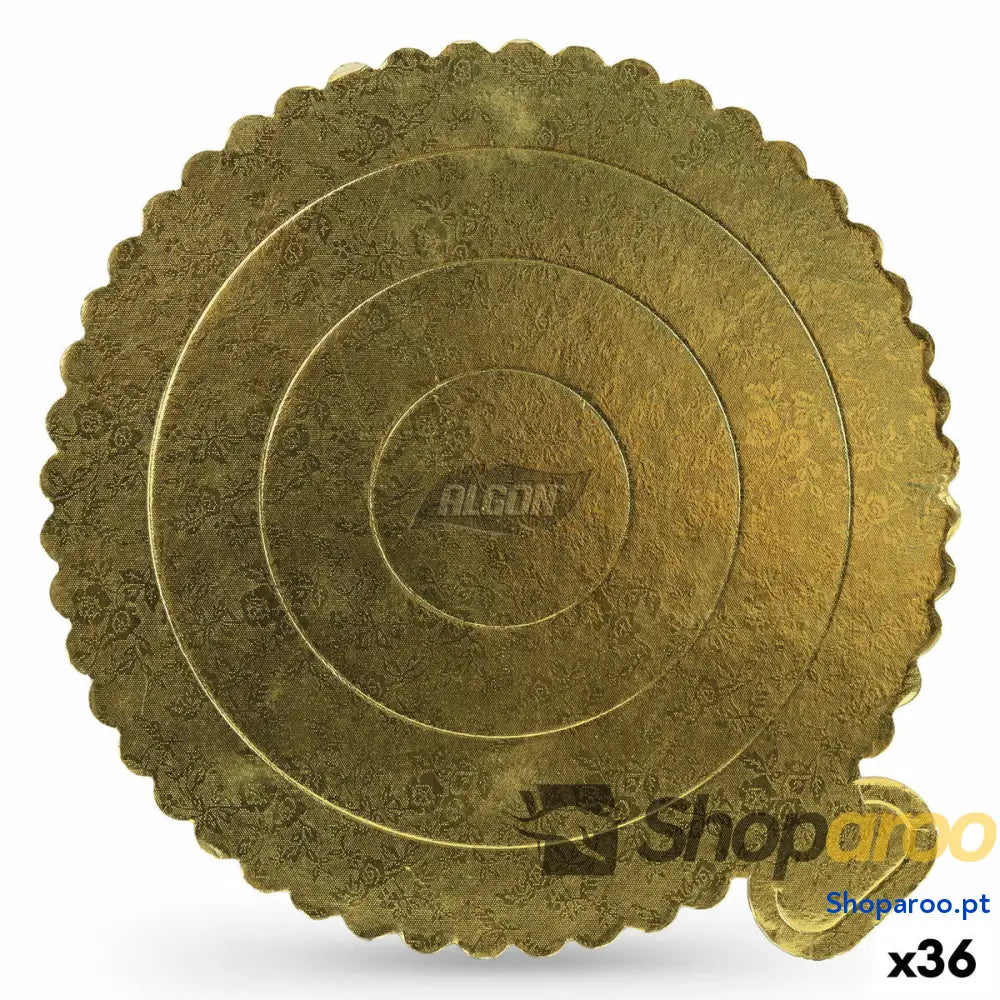 Base para bolo Algon Dourado 40 x cm (36 Unidades)