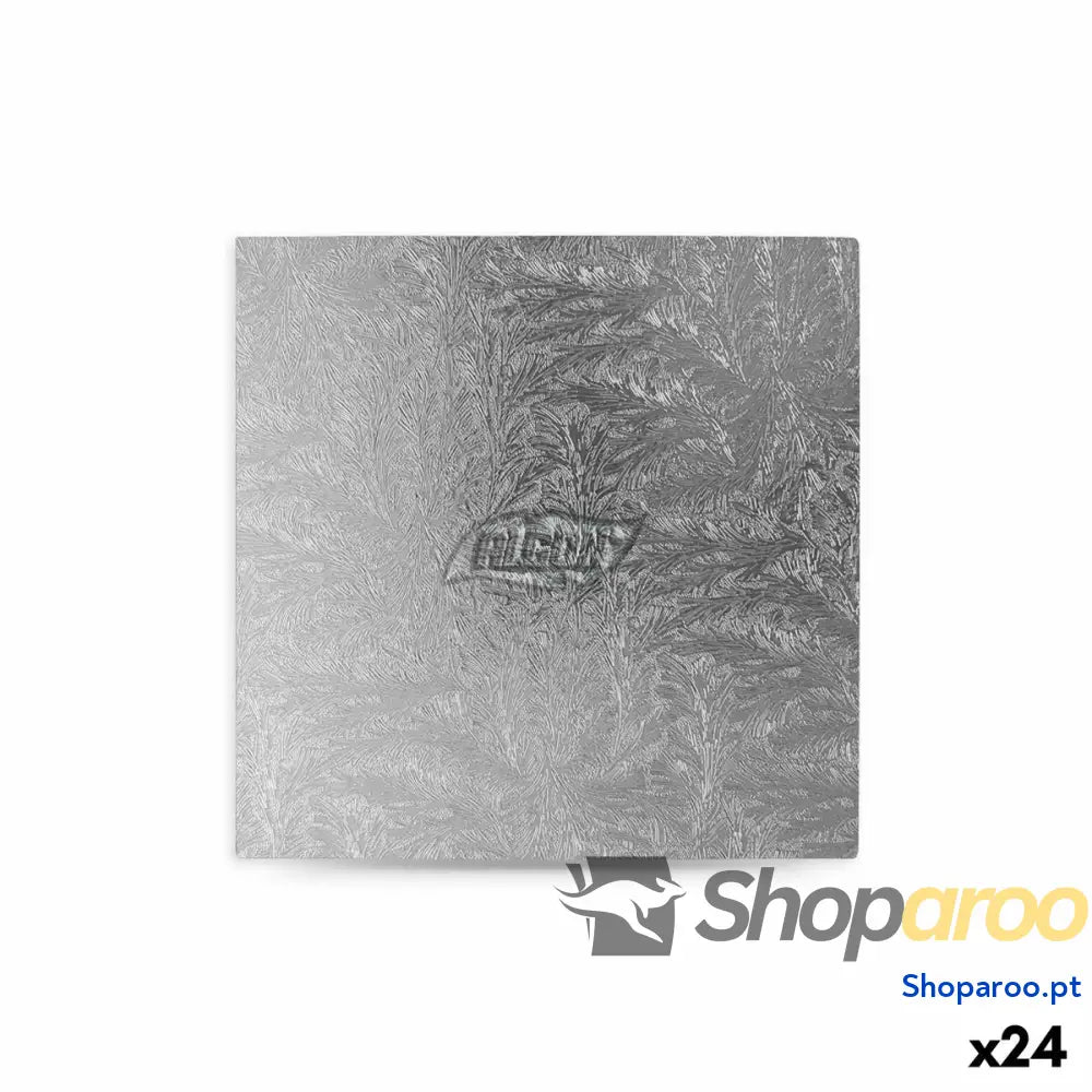 Base para bolo Algon Prateado 20 x 1,5 cm Quadrado (24 Unidades)