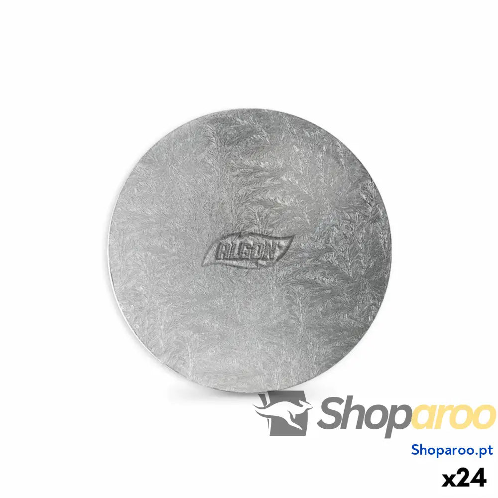 Base para bolo Algon Prateado 20 x 1 cm Redondo (24 Unidades)