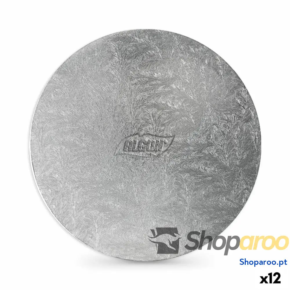 Base para bolo Algon Prateado 40 x 1,5 cm Redondo (12 Unidades)