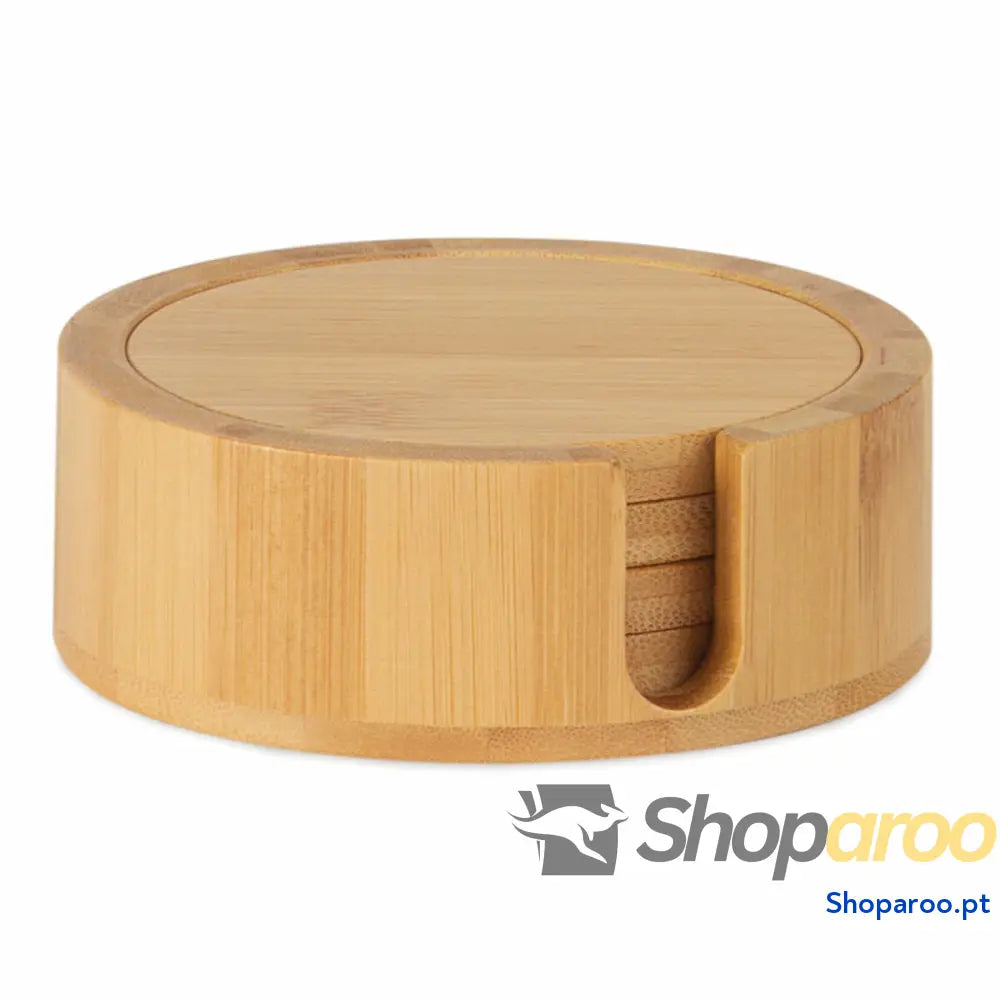 Base para Copos Andrea House MS72076 Bambu Suporte 4 Unidades