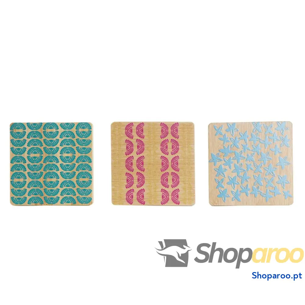 Base para Copos DKD Home Decor Africa Bambu Colonial Africano (6 pcs)