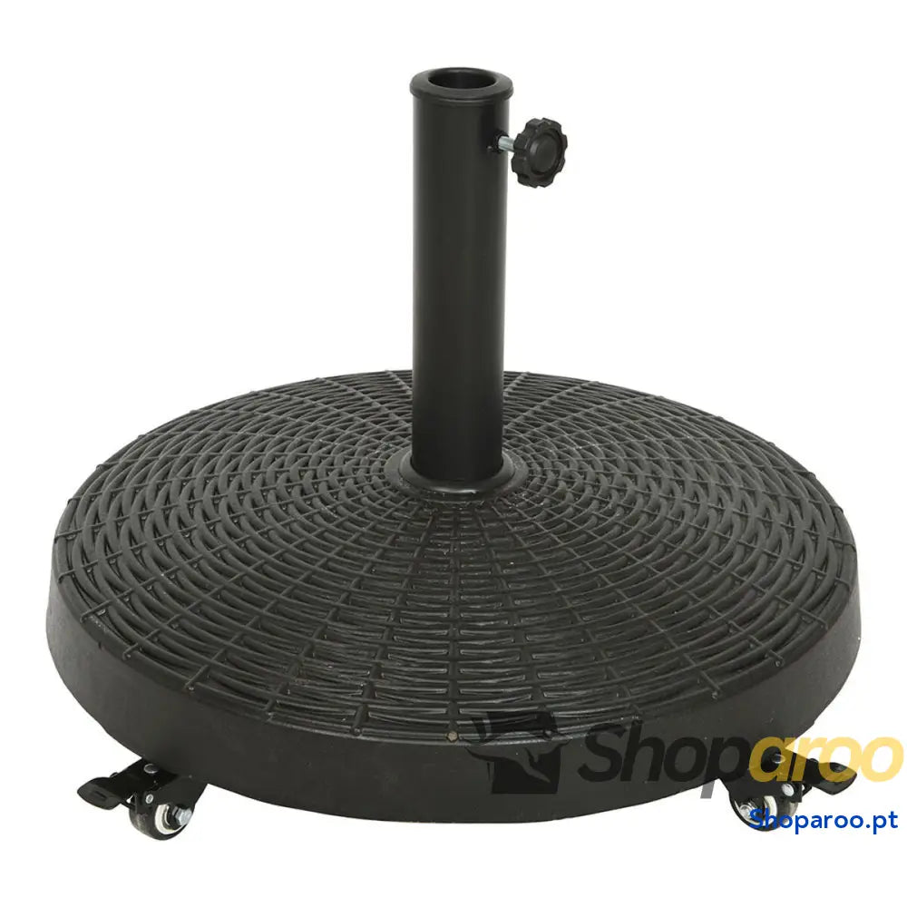 Base para Guarda-Sol 841097 Preto Polietileno Aço Com rodas Ø 52 cm