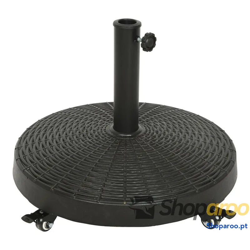 Base para Guarda-Sol 841097 Preto Polietileno Aço Com rodas Ø 52 cm