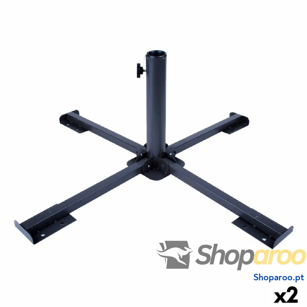 Base para Guarda-Sol Aktive 86 x 34 x 86 cm Preto Metal (2 Unidades)