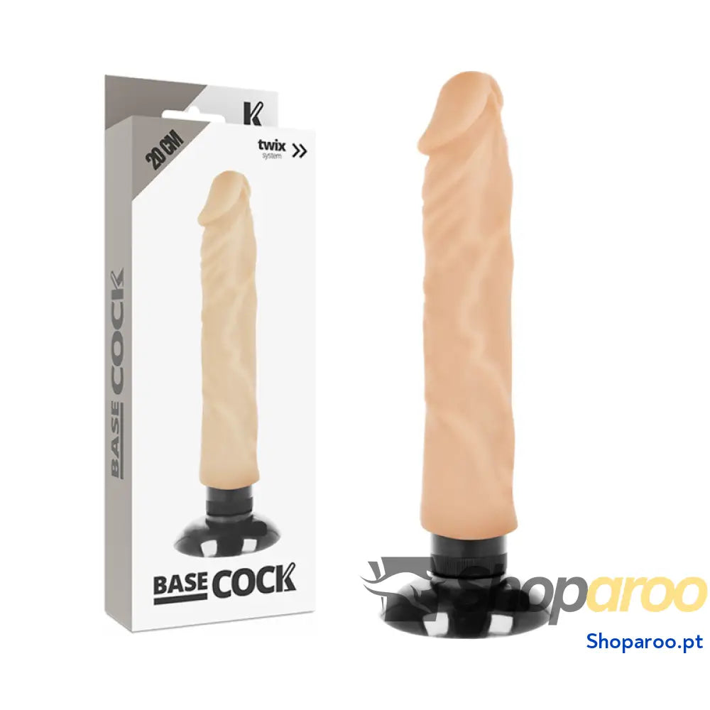 BASECOCK - VIBRADOR REALÍSTICO 2-1 NATURAL 20 CM -O- 4 CM
