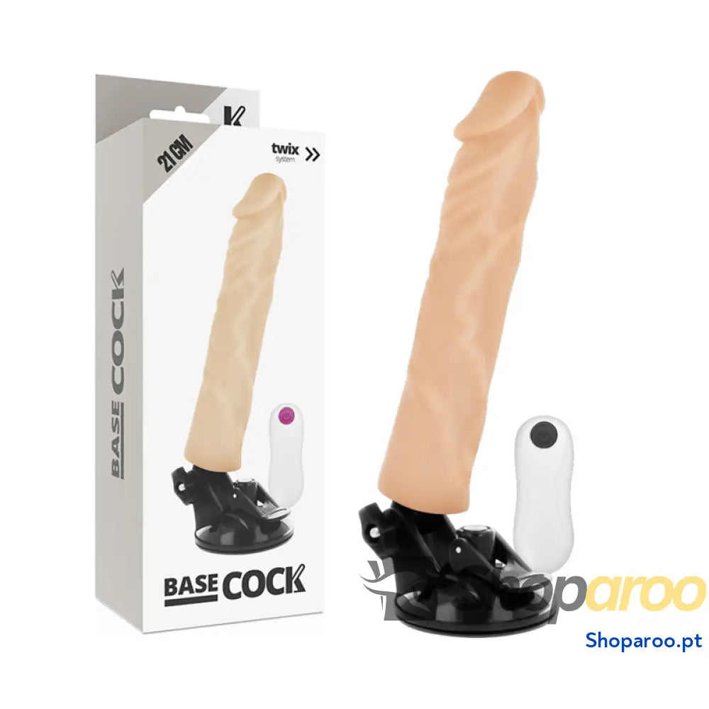 BASECOCK - VIBRADOR REALÍSTICO CONTROLE REMOTO NATURAL 21 CM -O- 4 CM