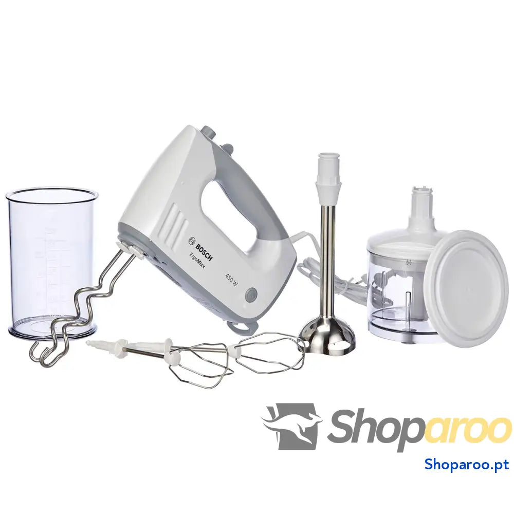 Batedeira de Mão Multifunções com Acessórios BOSCH MFQ36480 Branco Cinzento 450 W