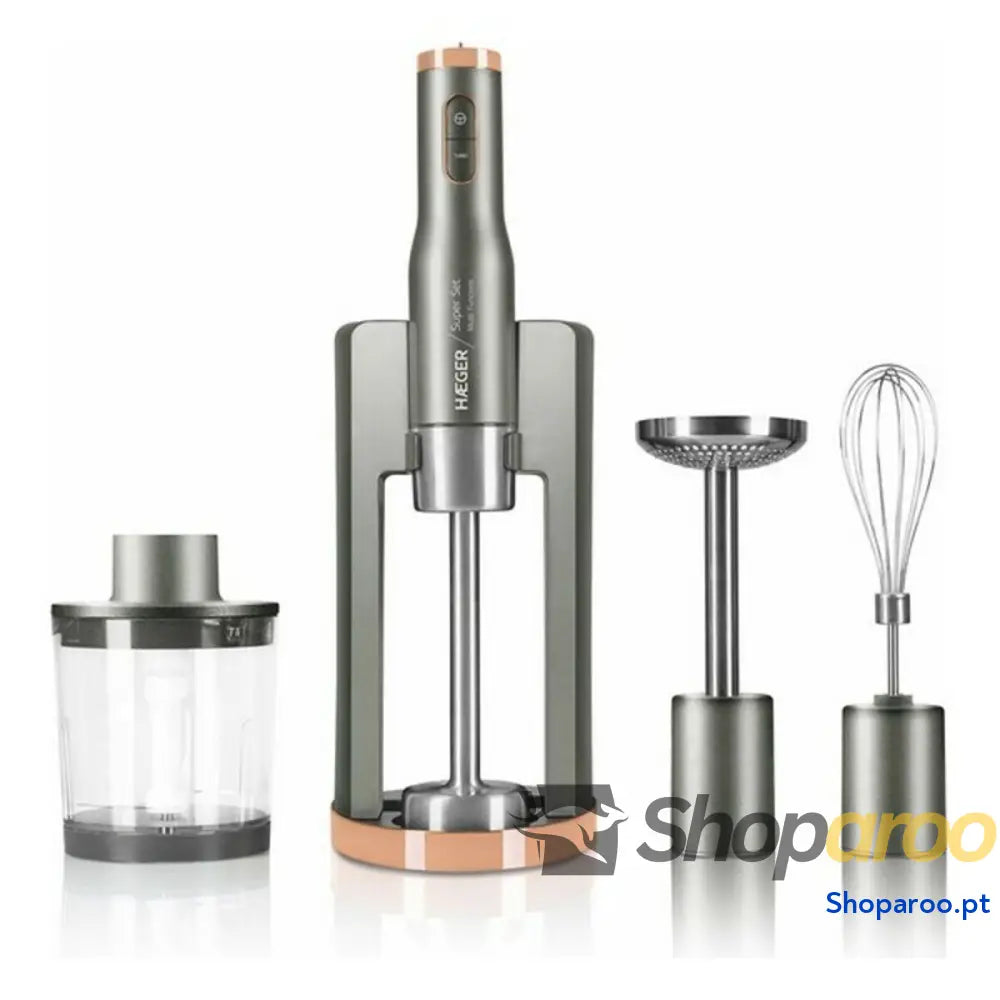 Batedeira de Mão Multifunções com Acessórios Haeger HB 80C.024A Cinzento 800 W