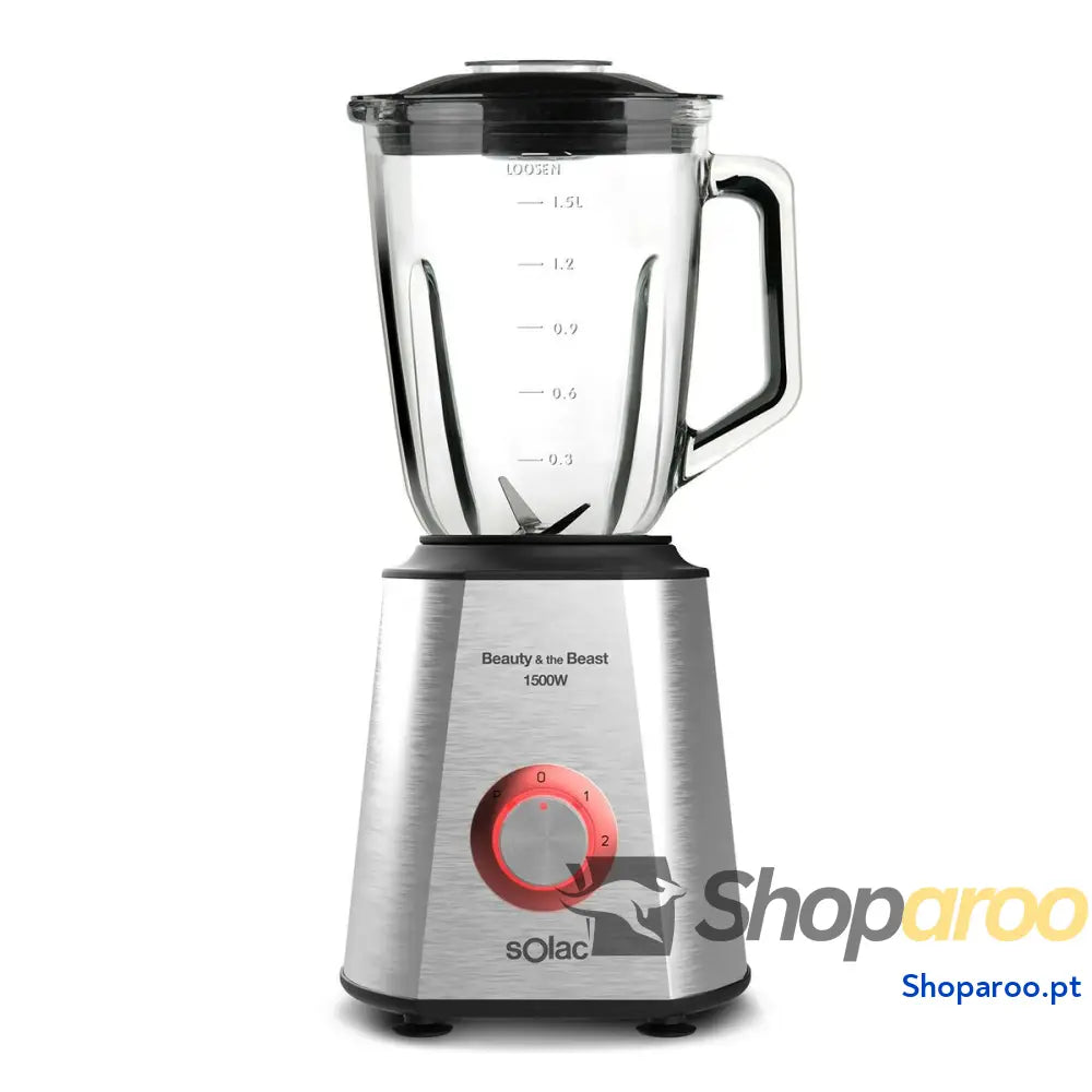 Batedora de Copo Solac BV5728 Vermelho Transparente Prateado 1500 W 1,5 L