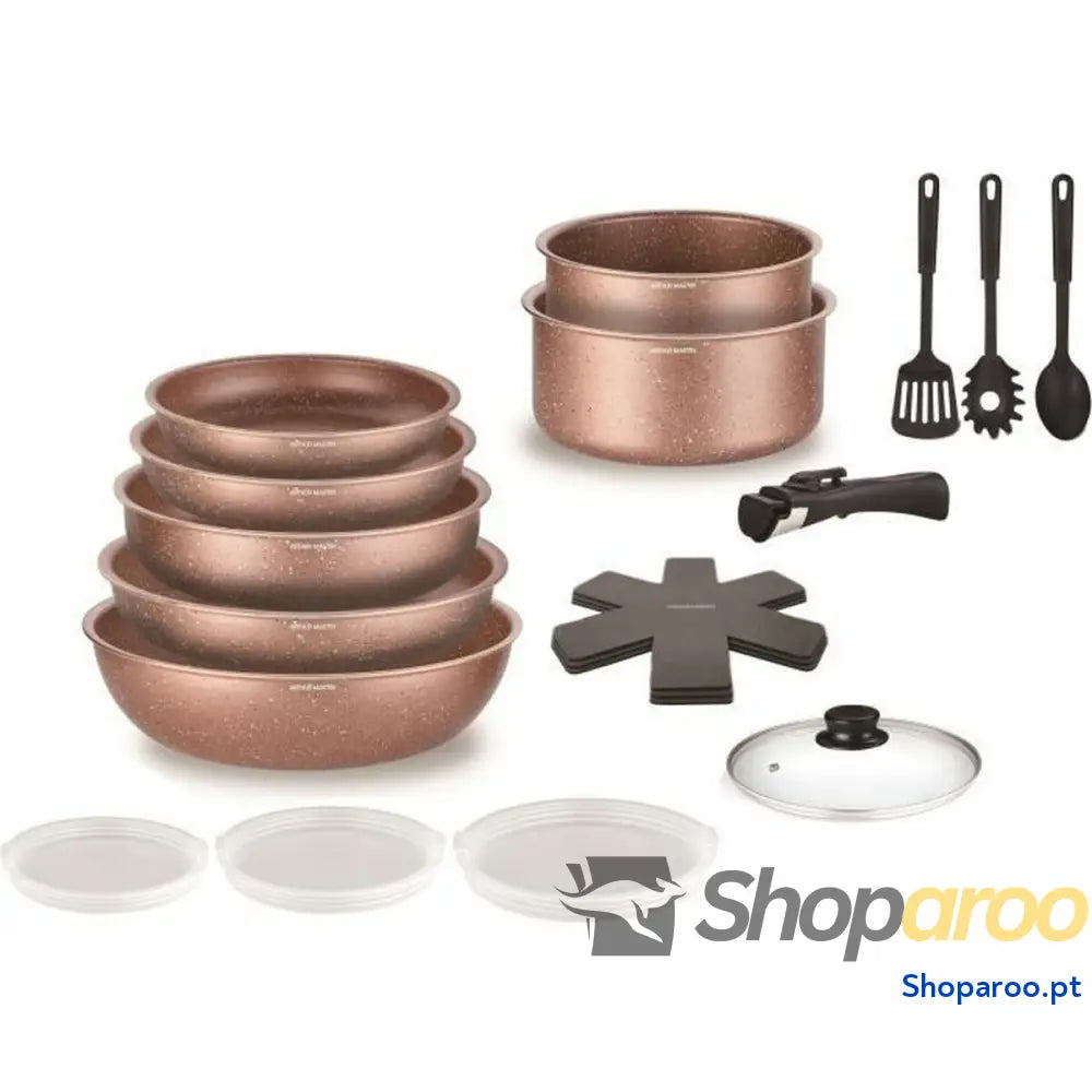 Bateria de Cozinha Arthur Martin Terracotta 18 Peças