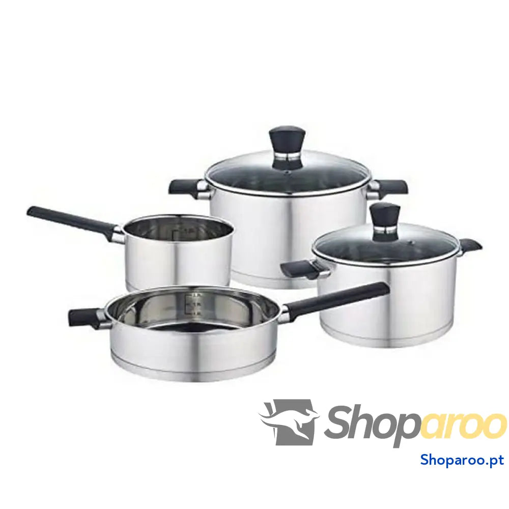 Bateria de Cozinha Baumalu Onyx Cristal Aço inoxidável 6 Peças