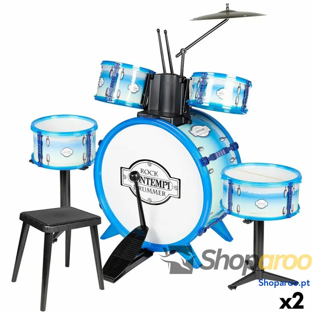 Bateria Musical Bontempi Azul Plástico 85 x 68 x 65 cm (9 Peças) (2 Unidades)