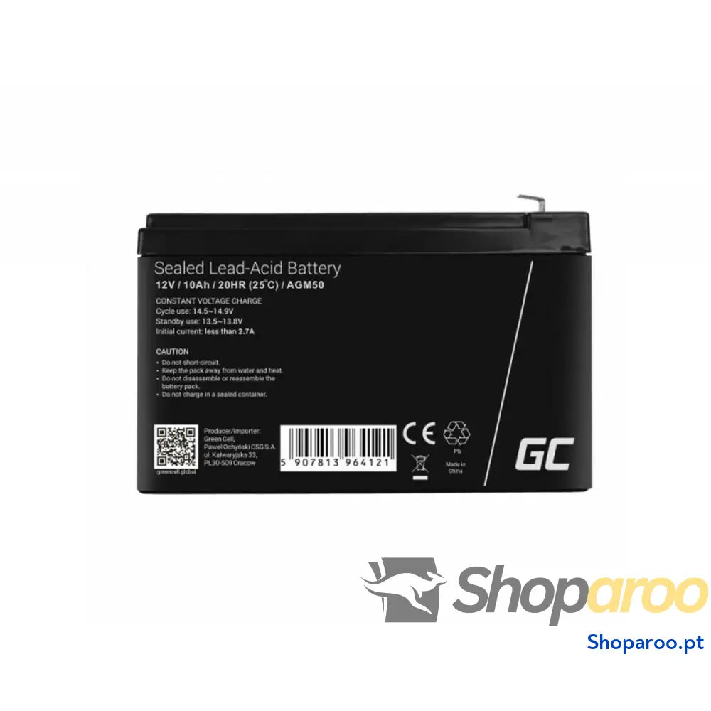 Bateria para Sistema Interactivo de Fornecimento Ininterrupto de Energia Green Cell AGM50 10000 mAh 10 Ah 12 V
