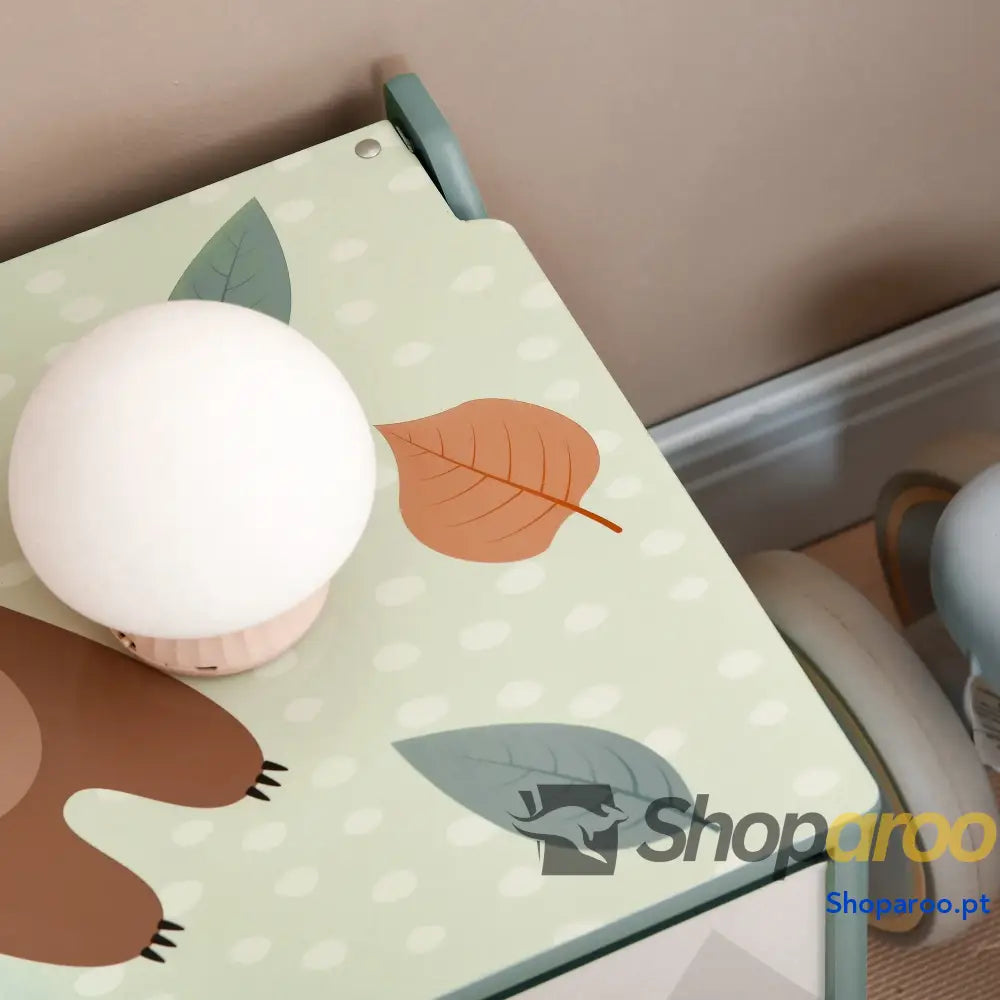 Baú de Brinquedos Organizador para Crianças 3 a 8 Anos com Estampado em Animaos 60x37x39 cm Verde