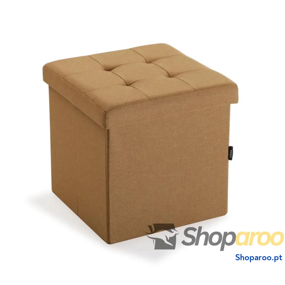 Baú desmontável Versa Mostarda Madeira MDF 38 x 37,5 x 38 cm