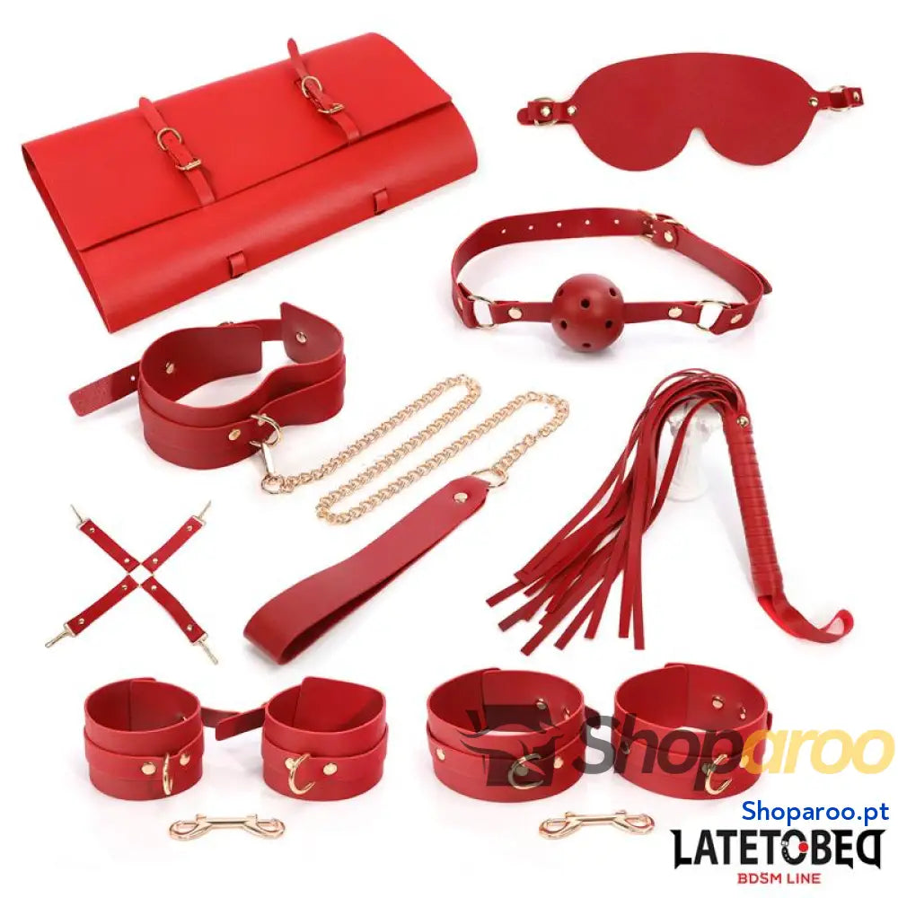 BDSM LINE Kit de bondage com 7 peças e bolsa armazenamento