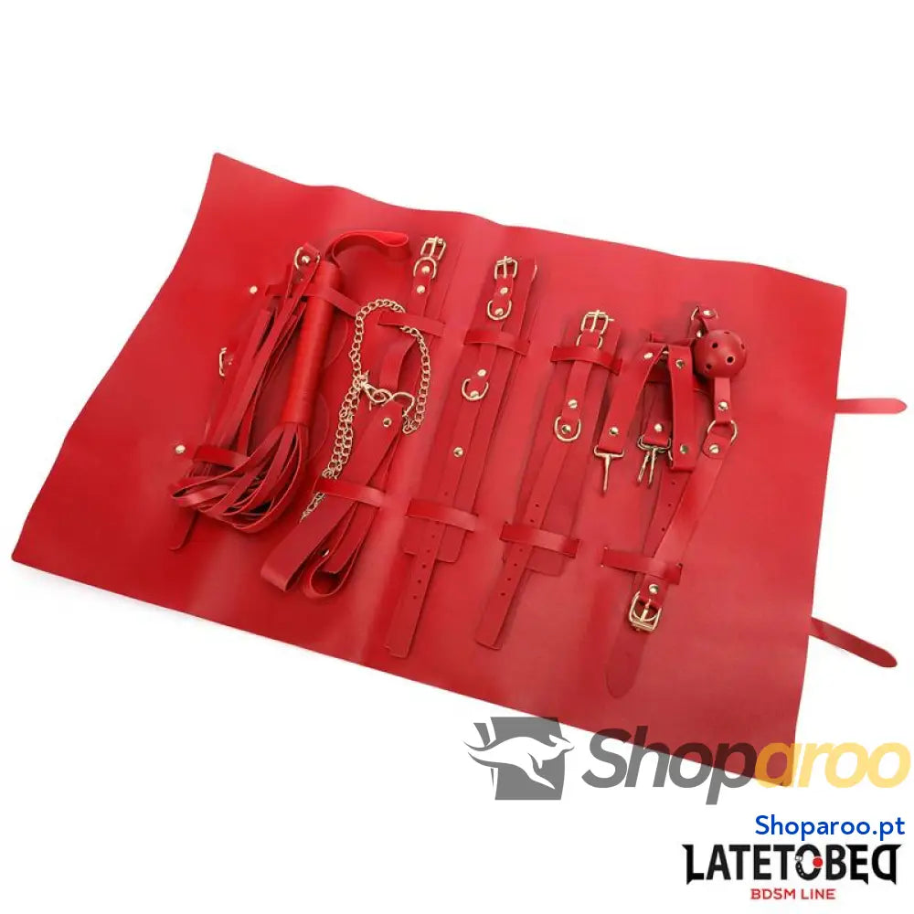 BDSM LINE Kit de bondage com 7 peças e bolsa armazenamento