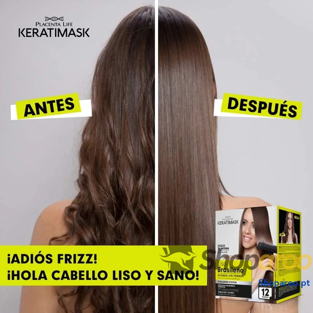 Natural Keratimask Kit de Alisamento Liso Brasileiro com Ácido Hialurónico