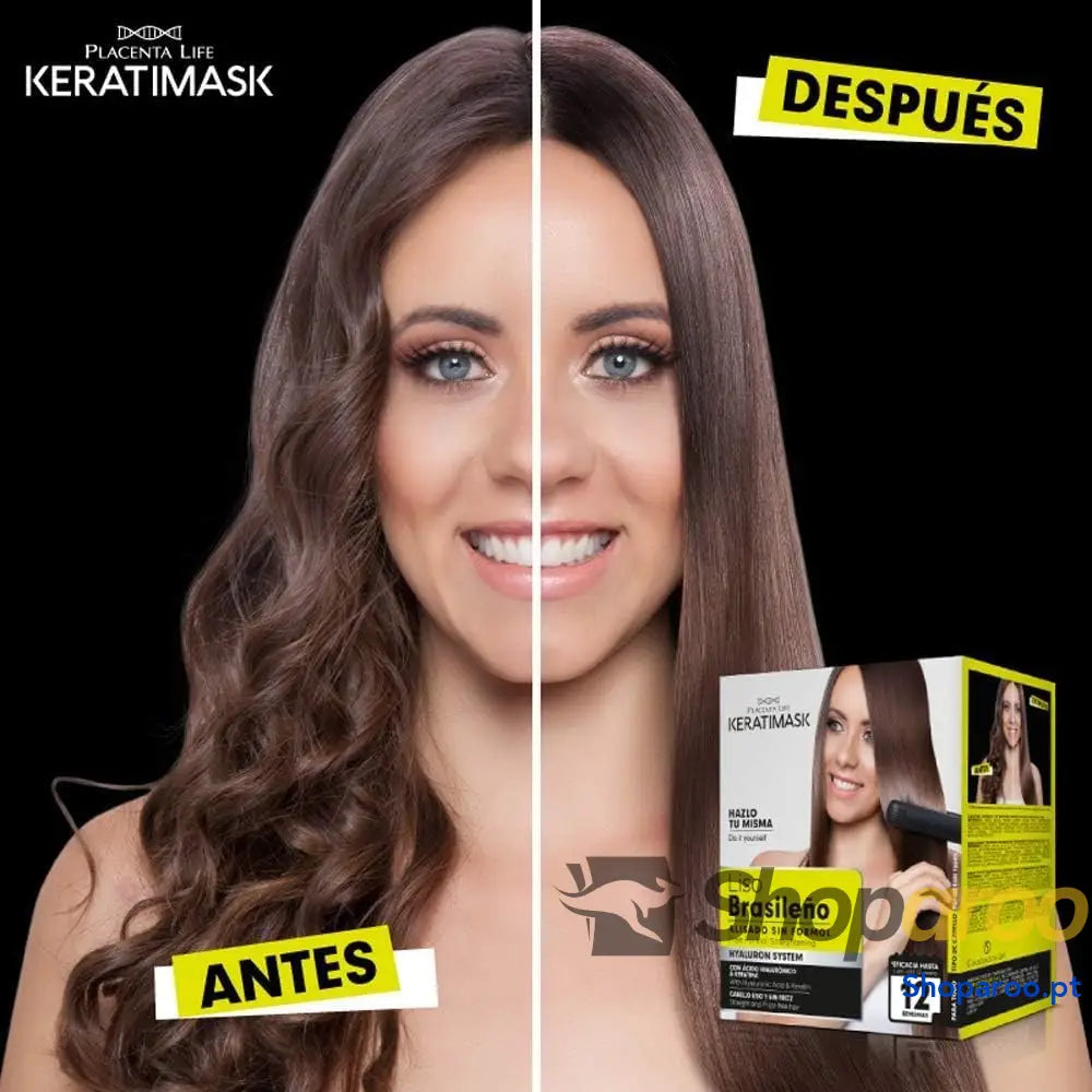 Natural Keratimask Kit de Alisamento Liso Brasileiro com Ácido Hialurónico