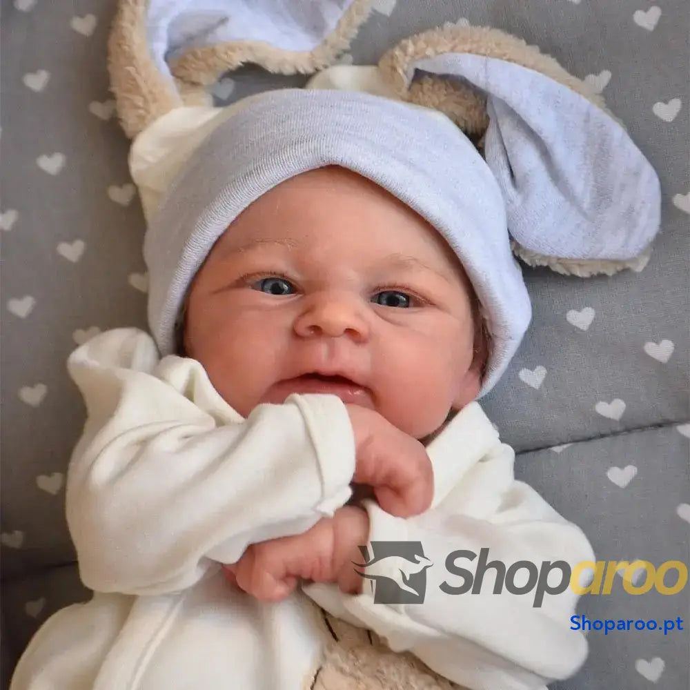 Bebé Reborn NPK 19 polegadas recém-nascido já pintado boneca acabada Elijah Awake tamanho 3D pele veias visíveis