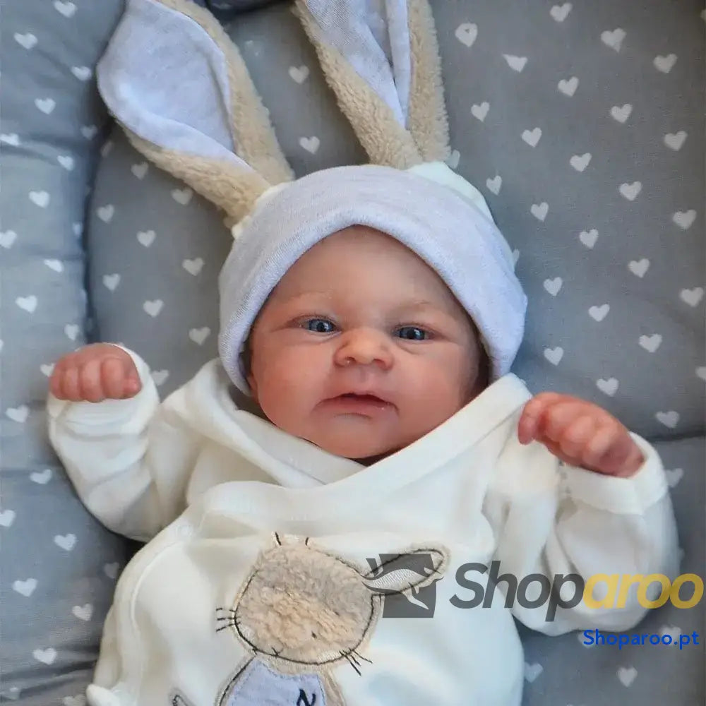 Bebé Reborn NPK 19 polegadas recém-nascido já pintado boneca acabada Elijah Awake tamanho 3D pele veias visíveis