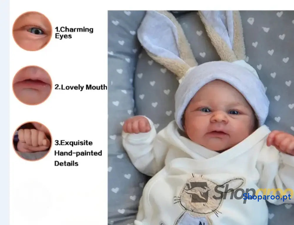 Bebé Reborn NPK 19 polegadas recém-nascido já pintado boneca acabada Elijah Awake tamanho 3D pele veias visíveis