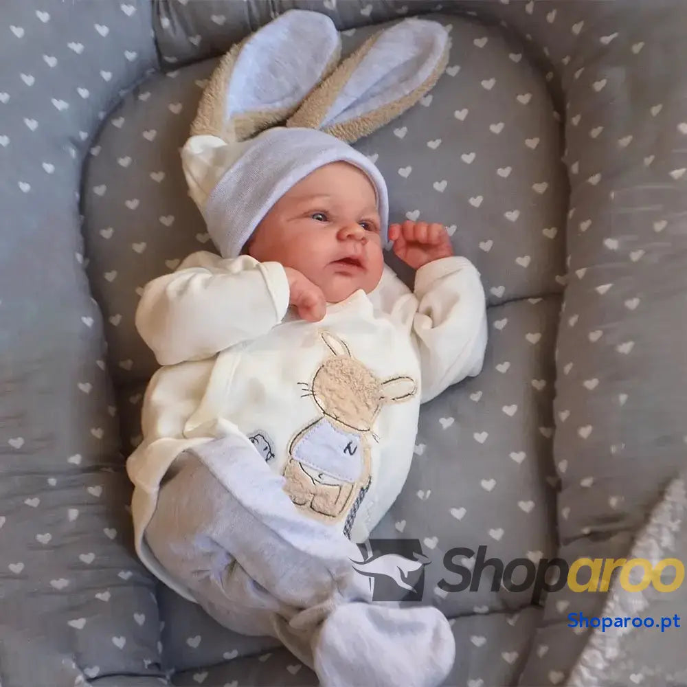 Bebé Reborn NPK 19 polegadas recém-nascido já pintado boneca acabada Elijah Awake tamanho 3D pele veias visíveis
