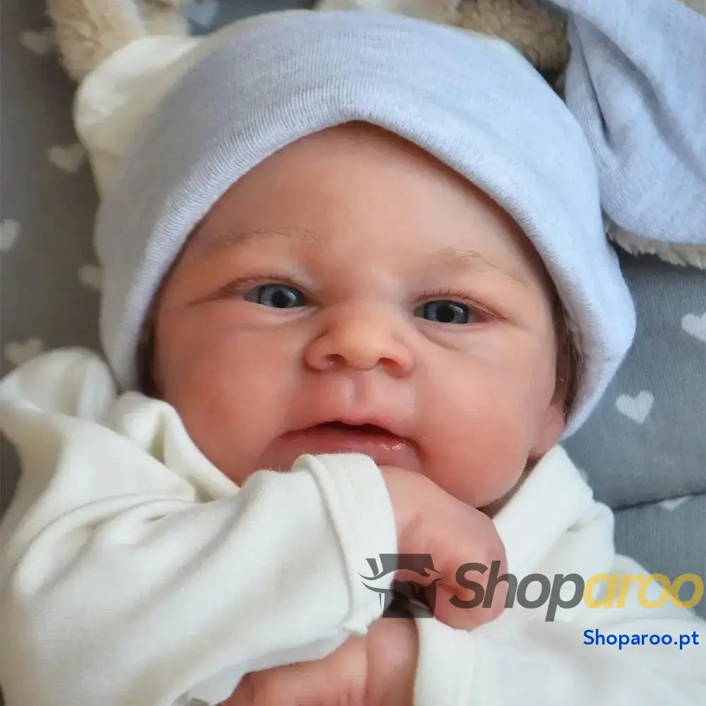 Bebé Reborn NPK 19 polegadas recém-nascido já pintado boneca acabada Elijah Awake tamanho 3D pele veias visíveis