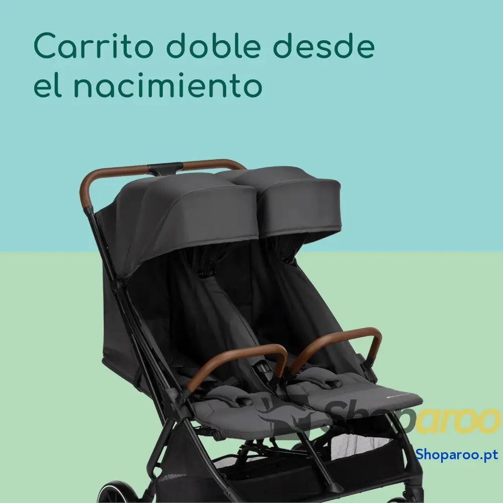 Bebeconfort Mane carrinho de bebé para gémeos 22 kg dobrável automático reclinação total barras segurança giratórias