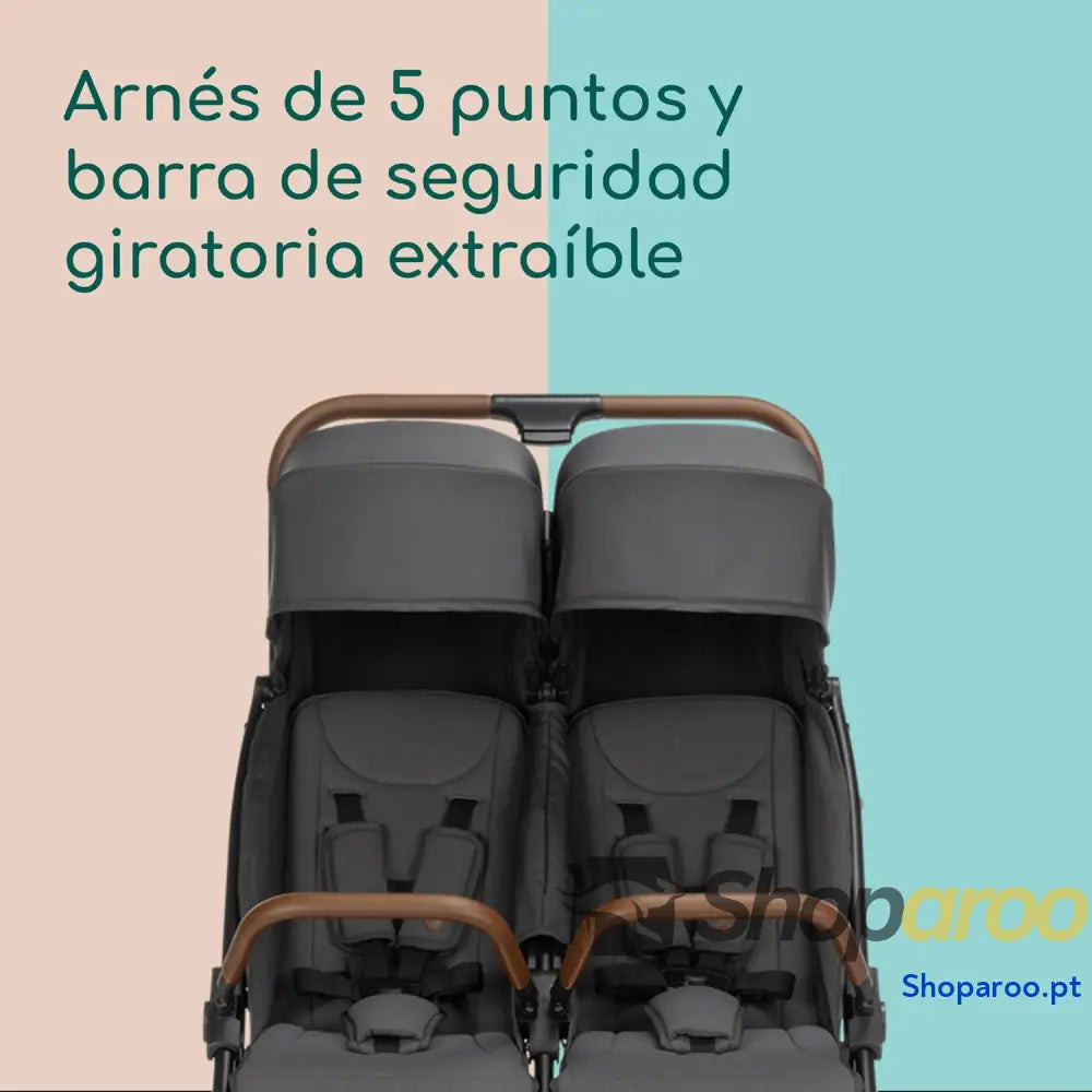 Bebeconfort Mane carrinho de bebé para gémeos 22 kg dobrável automático reclinação total barras segurança giratórias