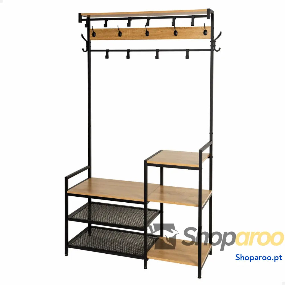 Bengaleiro com Prateleira Max Home Aço Melamina Aglomerado Minimalista 102 x 180 40 cm