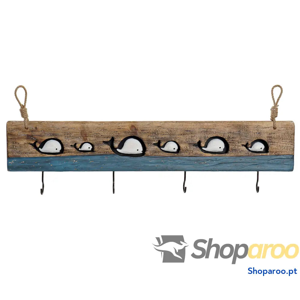 Bengaleiro de parede DKD Home Decor Acabamento envelhecido Metal Madeira (85 x 4 33 cm)