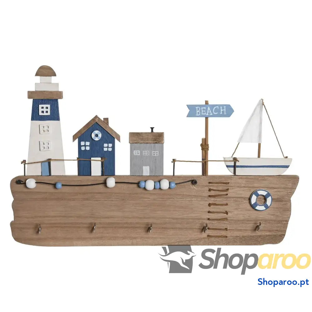 Bengaleiro de parede DKD Home Decor Madeira MDF (34,5 x 1,5 21,5 cm)