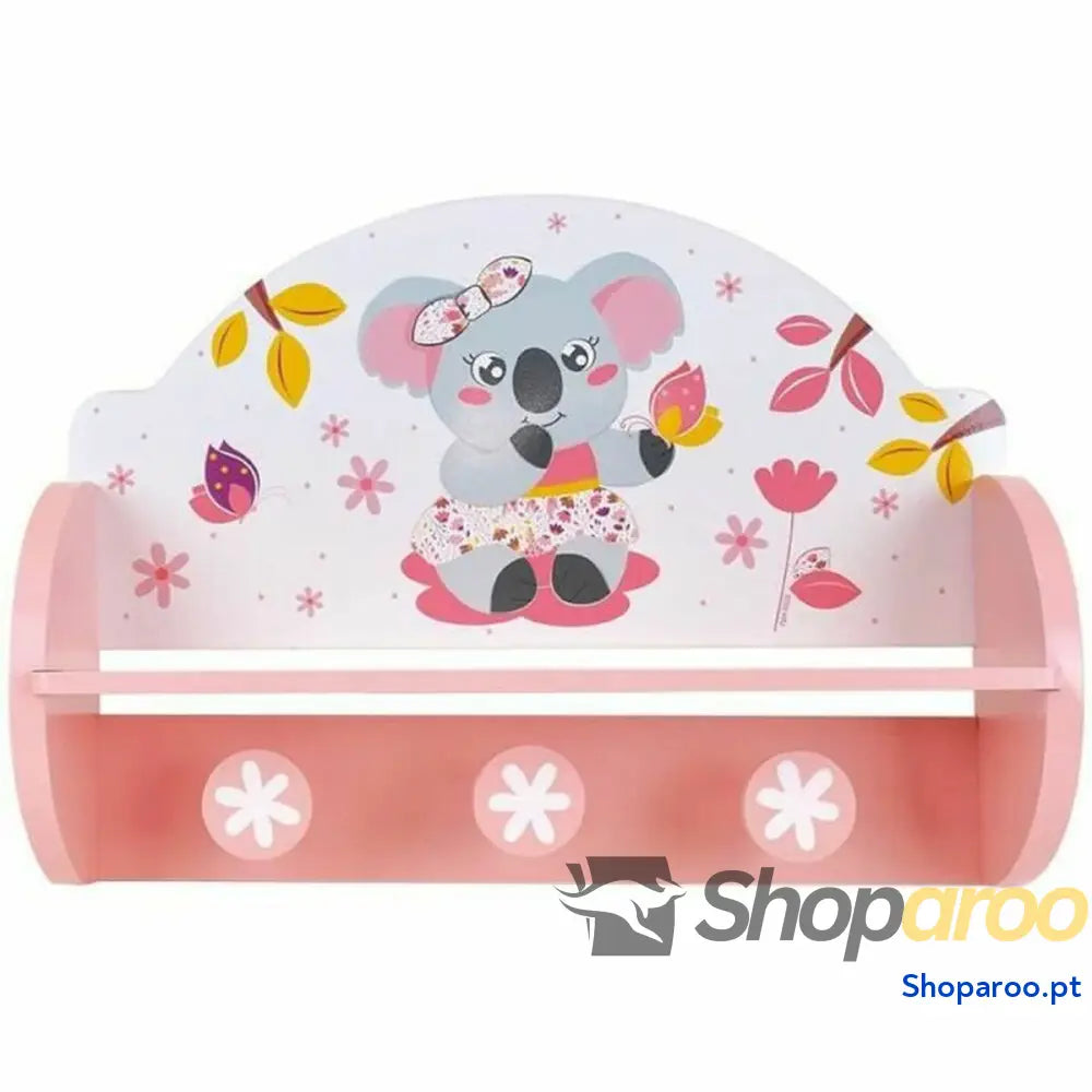 Bengaleiro de parede Fun House Cor de Rosa Madeira MDF (33 x 46 x 15 cm)