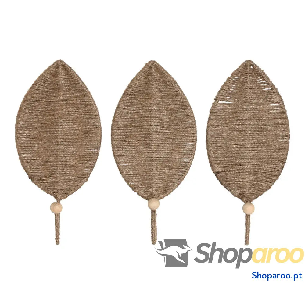 Bengaleiro de parede Home ESPRIT Natural Juta Metal 12 x 4 26 cm