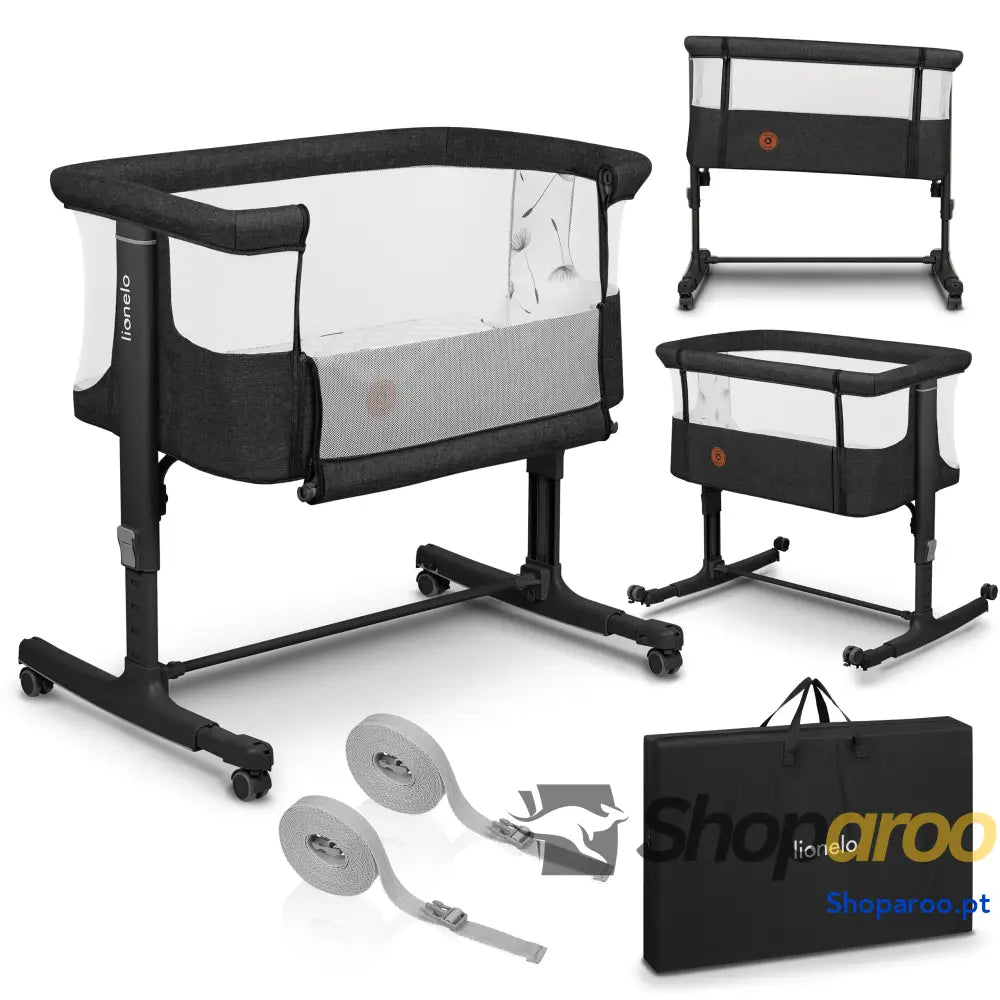 Berço de colecho 3 em 1 até 9 kg berço balanço ajuste altura e inclinação do colchão 4 rodas com travão ergonómico bolsa