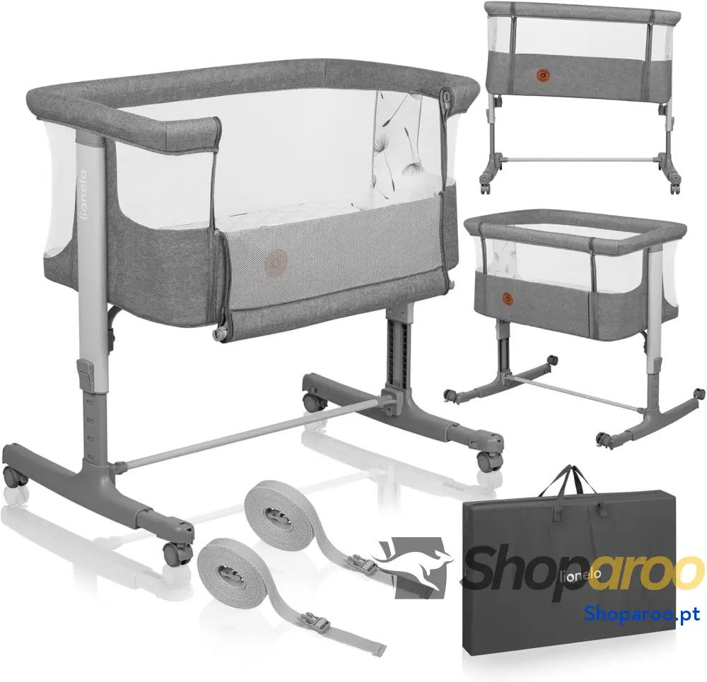 Berço de colecho 3 em 1 até 9 kg berço balanço ajuste altura e inclinação do colchão 4 rodas com travão ergonómico bolsa