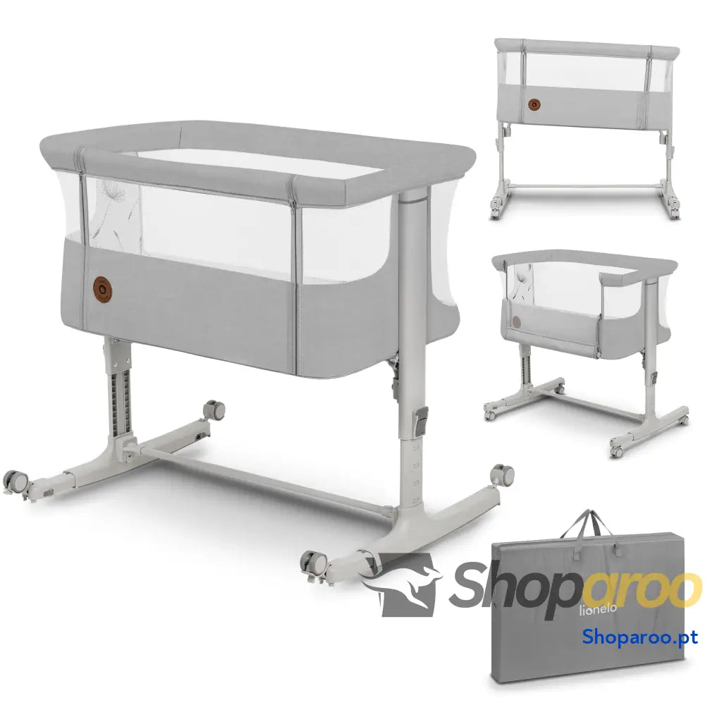 Berço de colecho 3 em 1 até 9 kg berço balanço ajuste altura e inclinação do colchão 4 rodas com travão ergonómico bolsa
