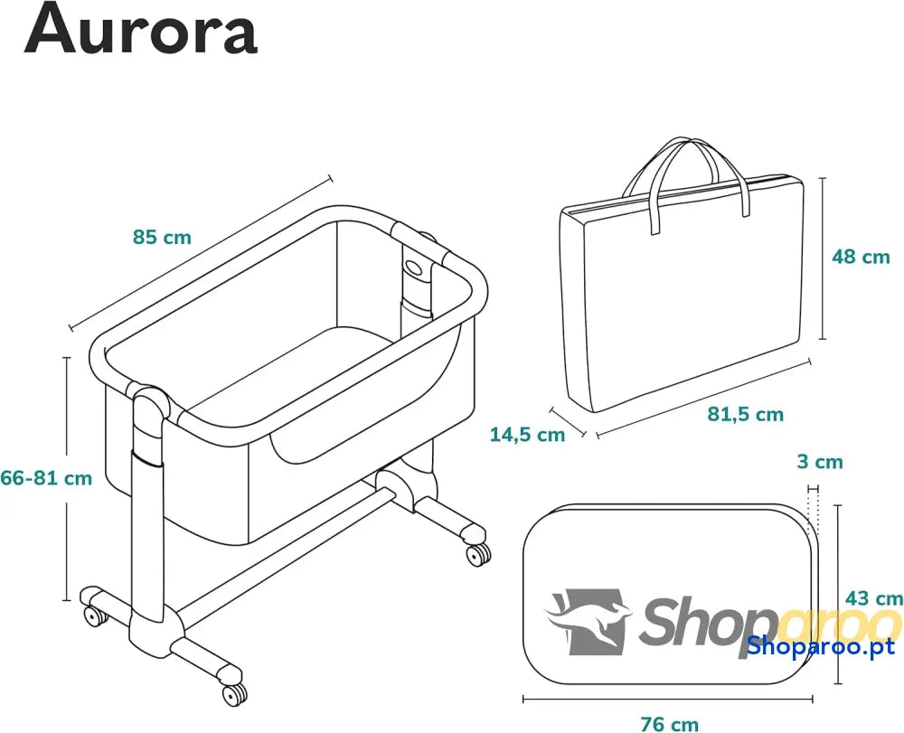 Berço de colecho 3 em 1 até 9 kg berço balanço ajuste altura e inclinação do colchão 4 rodas com travão ergonómico bolsa
